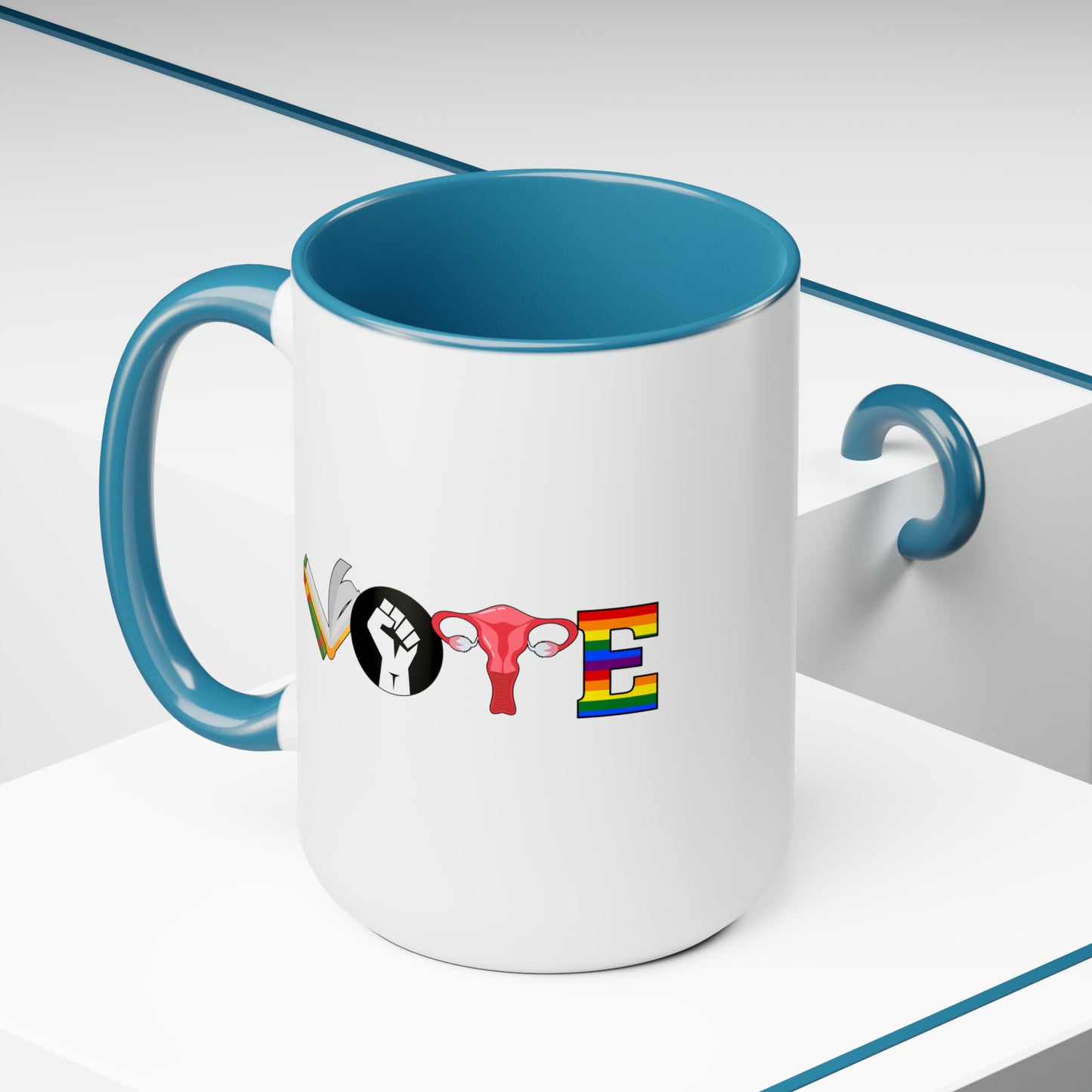 Two-Tone Coffee Mugs, 15oz