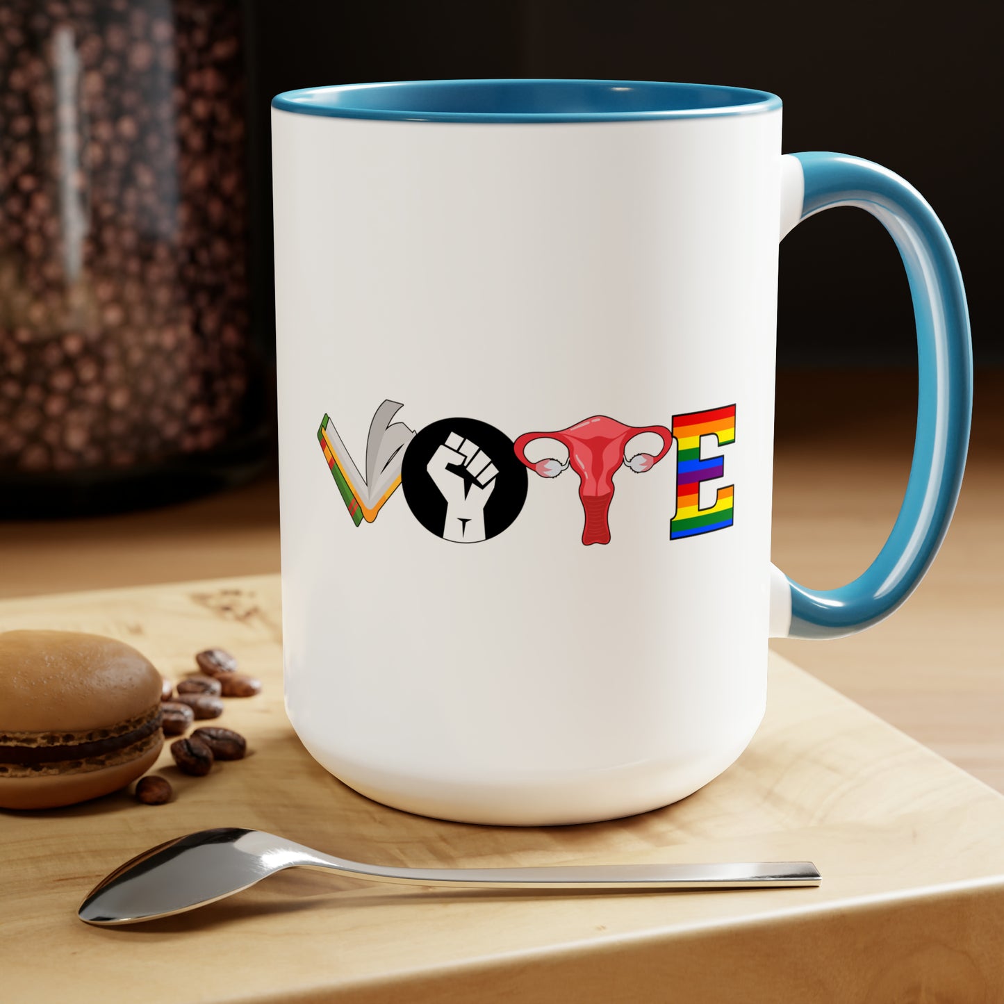 Two-Tone Coffee Mugs, 15oz