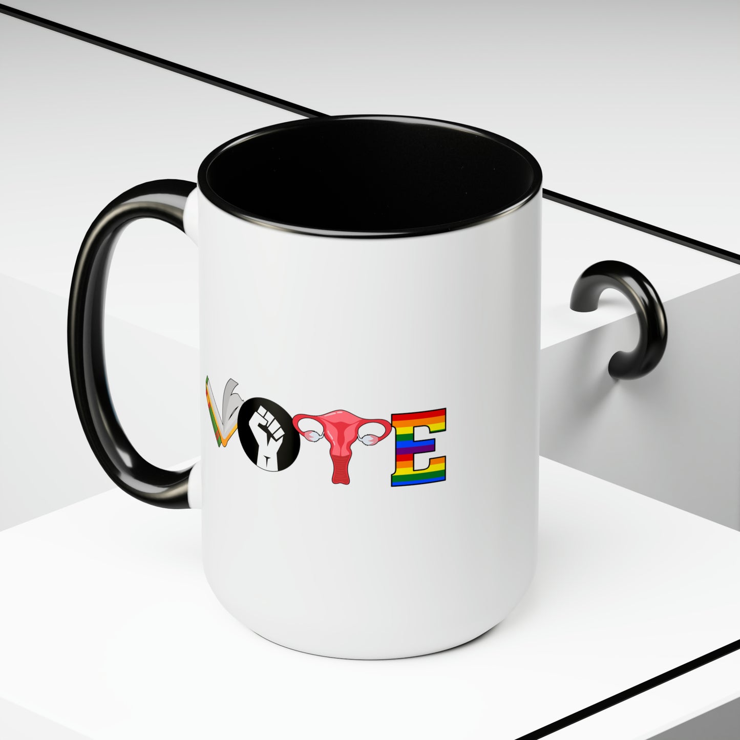 Two-Tone Coffee Mugs, 15oz