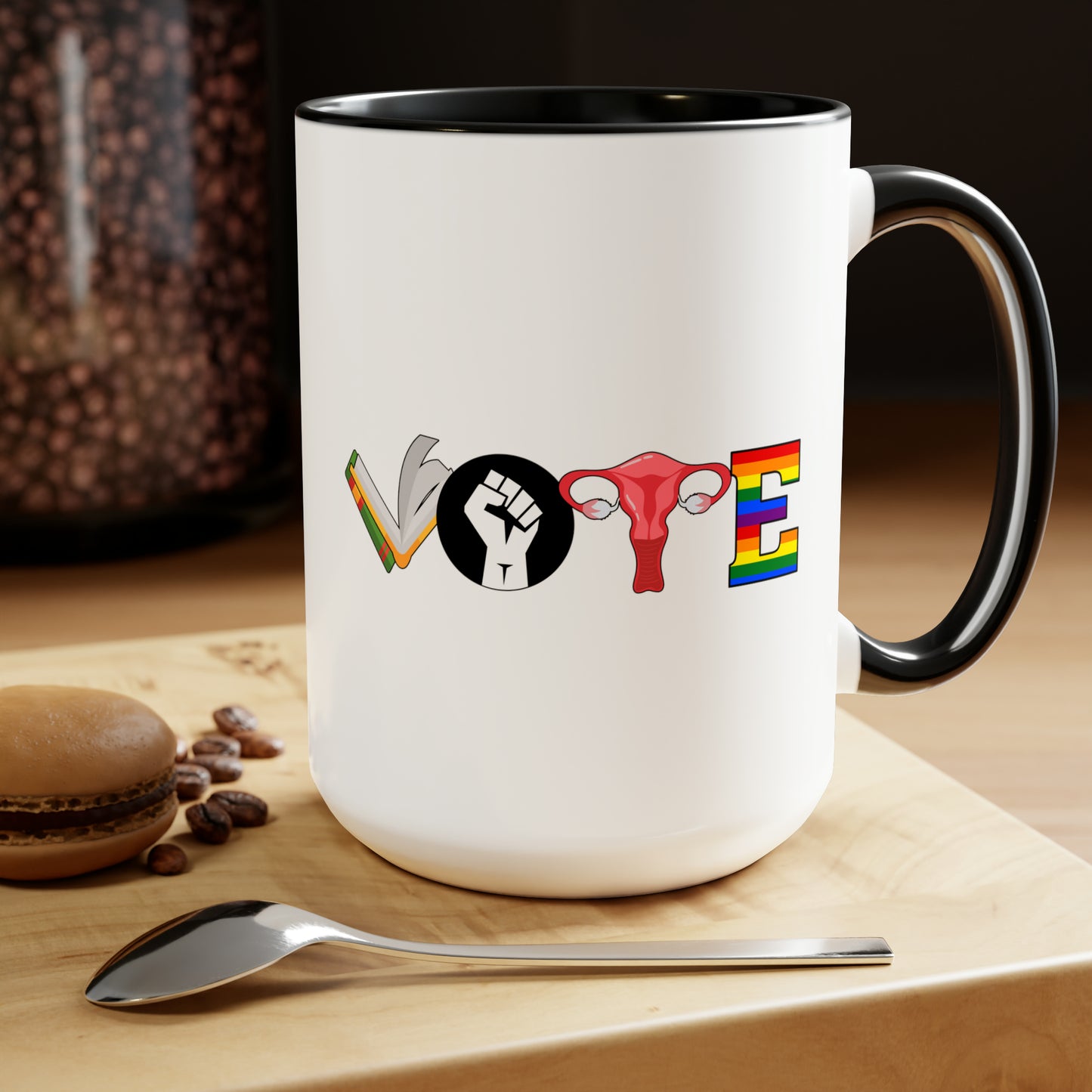 Two-Tone Coffee Mugs, 15oz