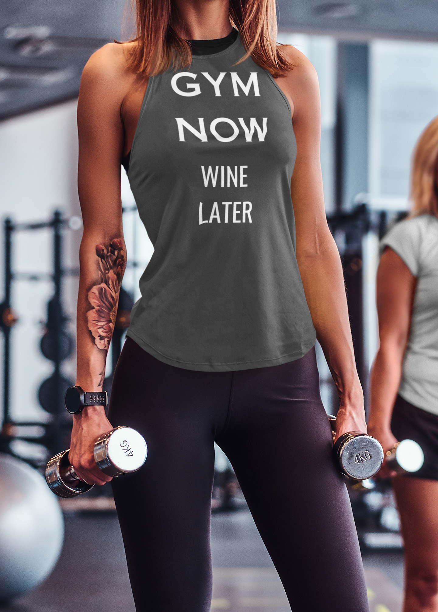 Gym Now Wine Later Ladies' Performance Racerback Tank