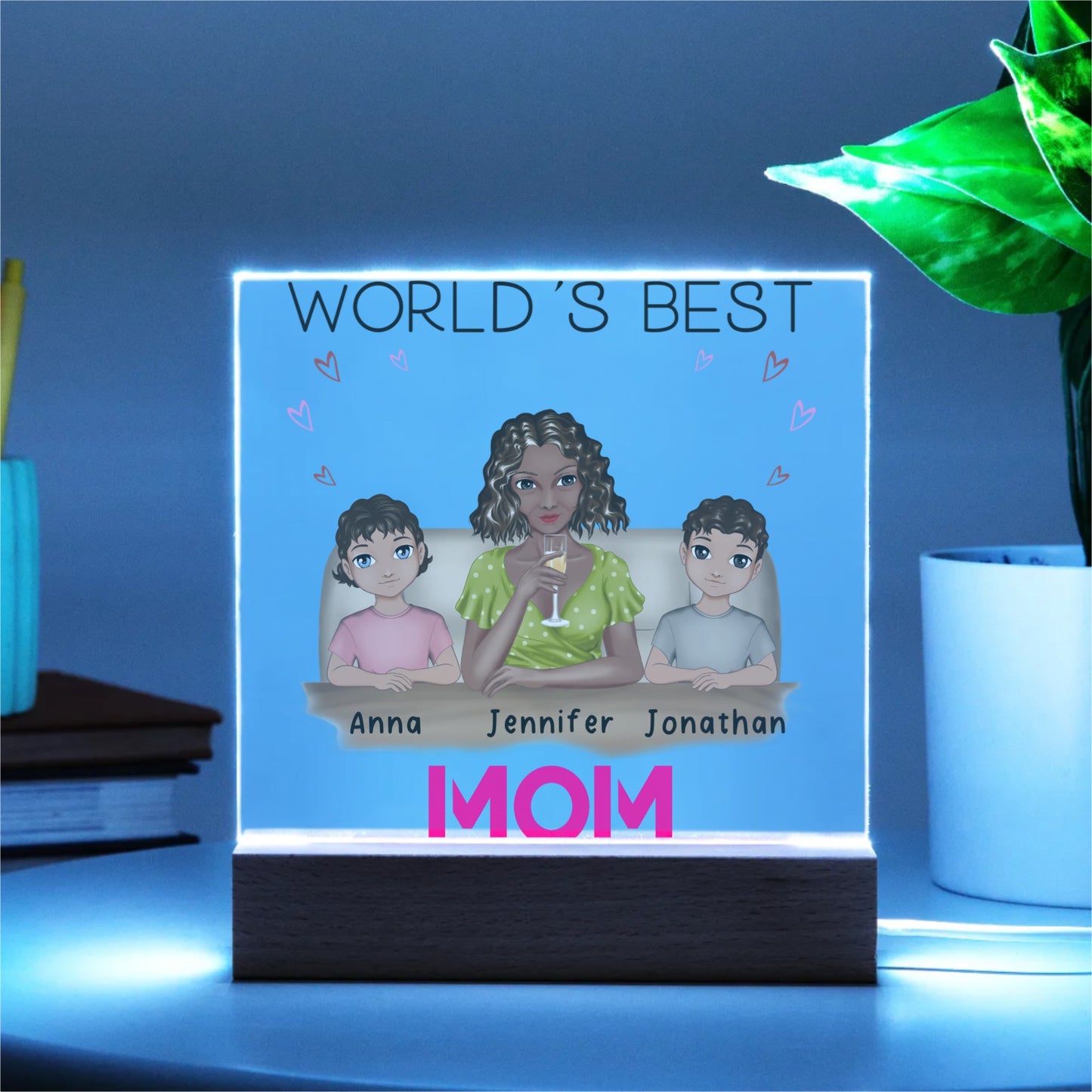 World's Best Mom Acrylic Square Plaque