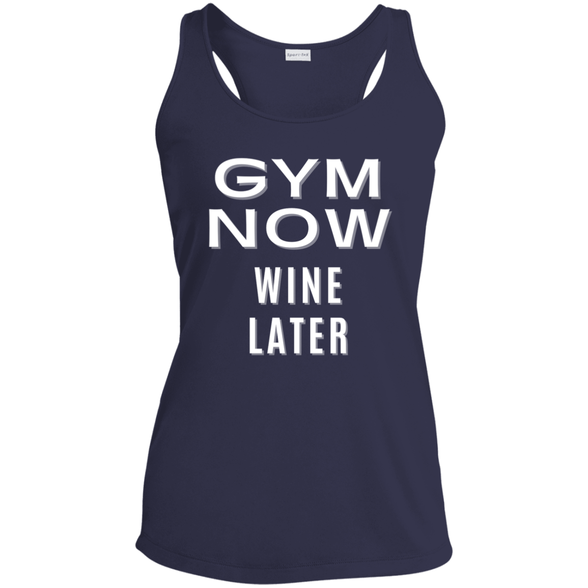 Gym Now Wine Later Ladies' Performance Racerback Tank
