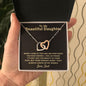 To My Beautiful Daughter| You Light Up My World (Interlocking Hearts Necklace)