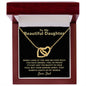 To My Beautiful Daughter| You Light Up My World (Interlocking Hearts Necklace)