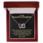 To My Beautiful Daughter| You Light Up My World (Interlocking Hearts Necklace)