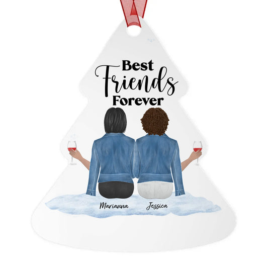 Best Friends Forever Metal Ornaments
