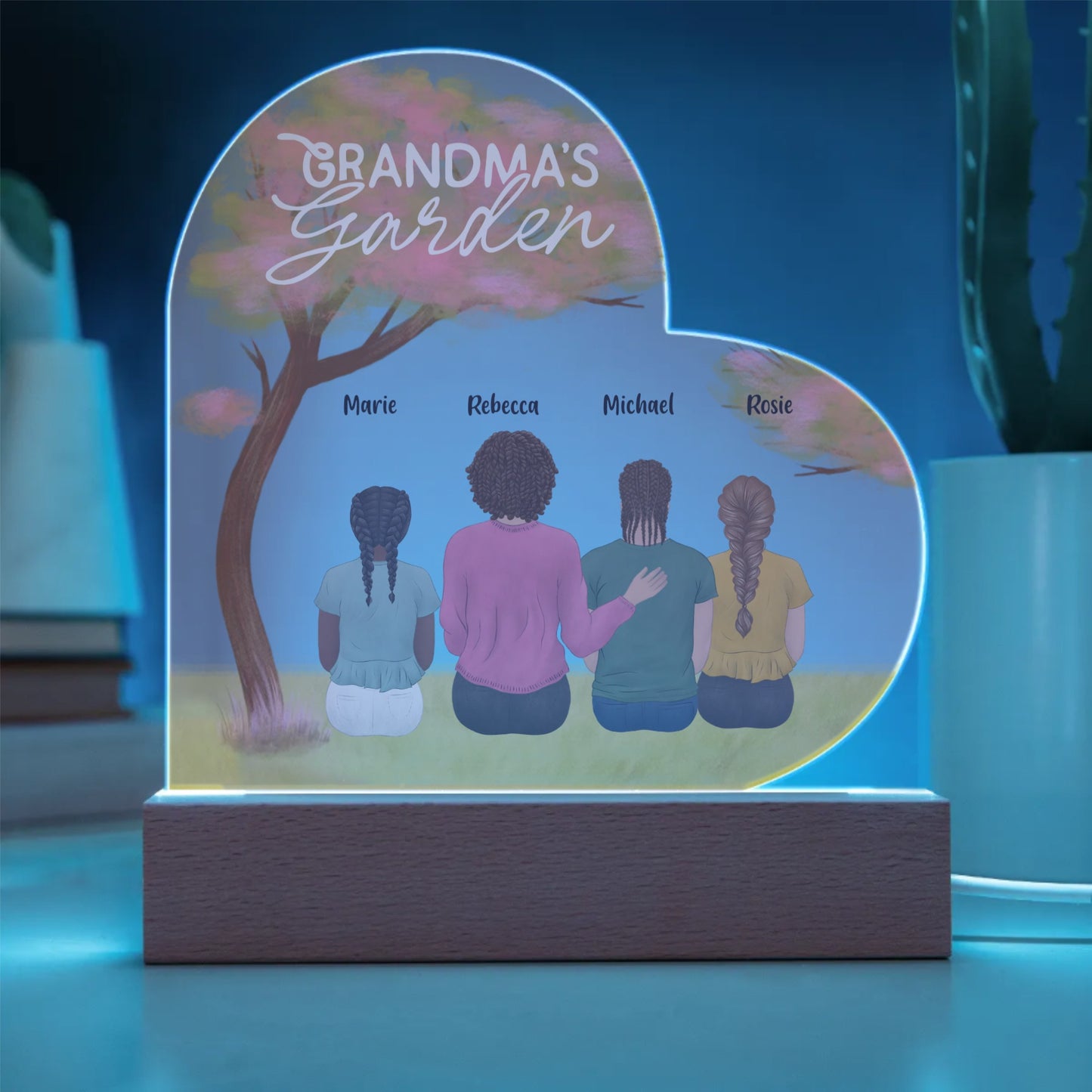 Grandma's Garden Acrylic Heart Plaque