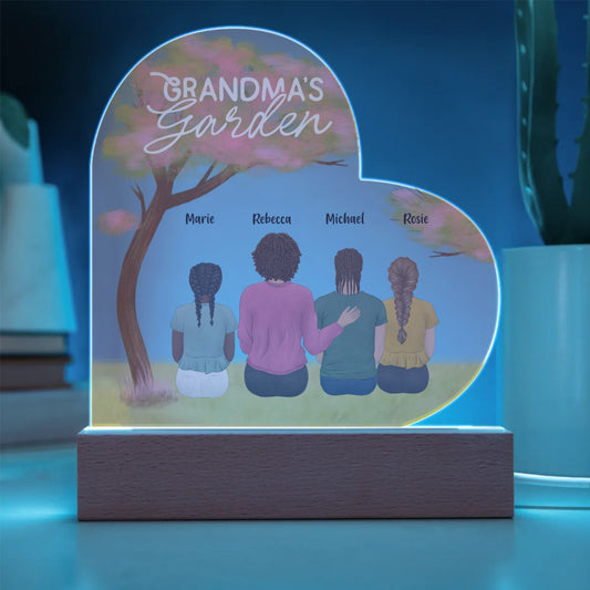 Grandma's Garden Acrylic Heart Plaque