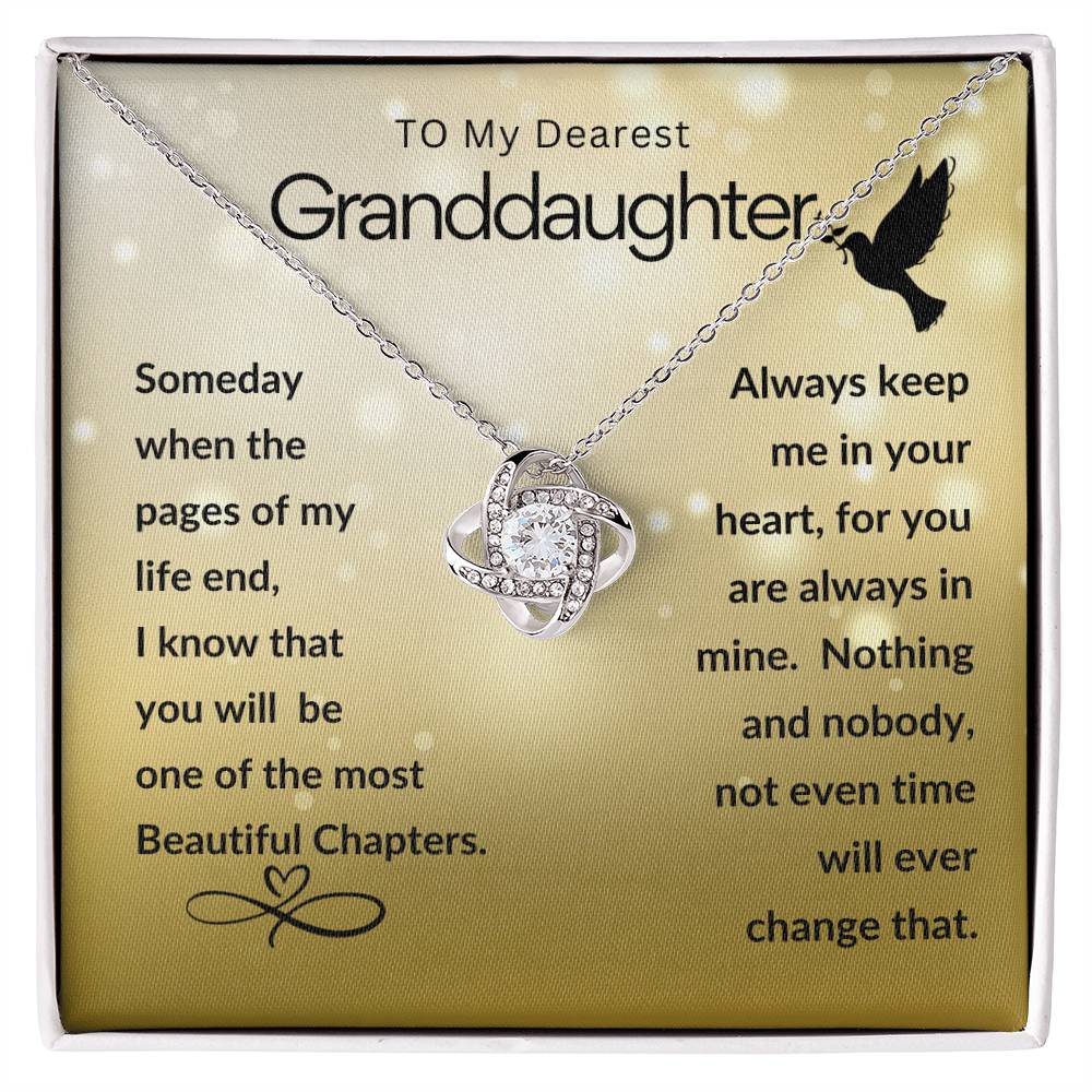 To My Dearest Daughter | You are Always in My Heart "Personalized" Love Knot Necklace
