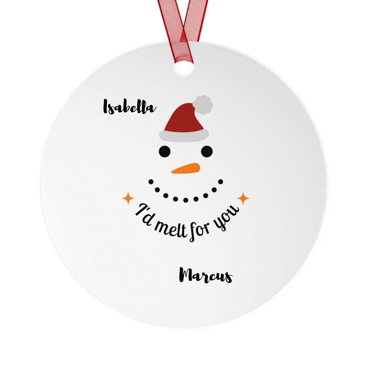 I'd Melt For You Personalized Metal Ornaments