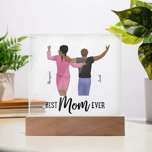 Best Mom Ever Acrylic Square Plaque