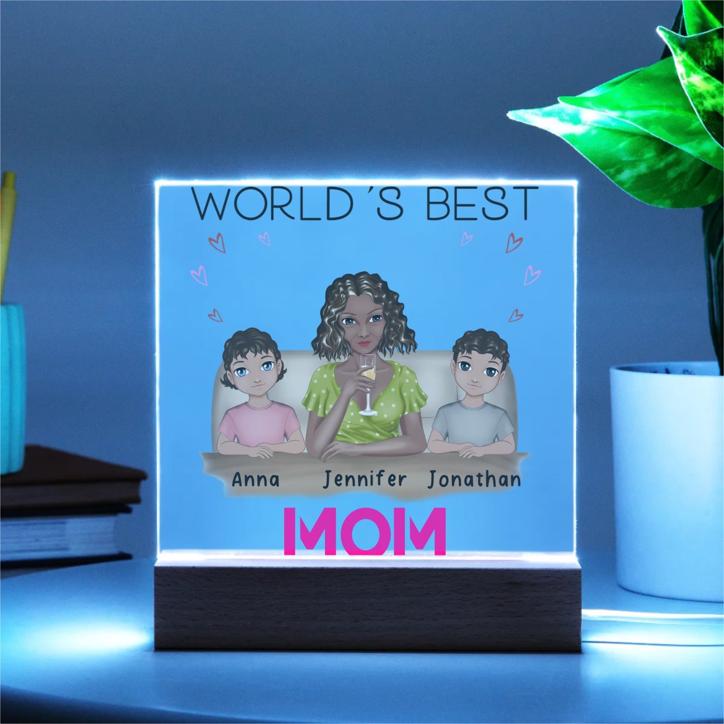 World's Best Mom Acrylic Square Plaque