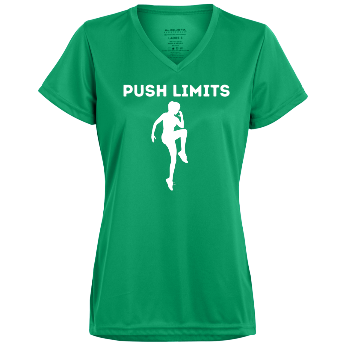 Push Limits Ladies’ Moisture-Wicking V-Neck Tee