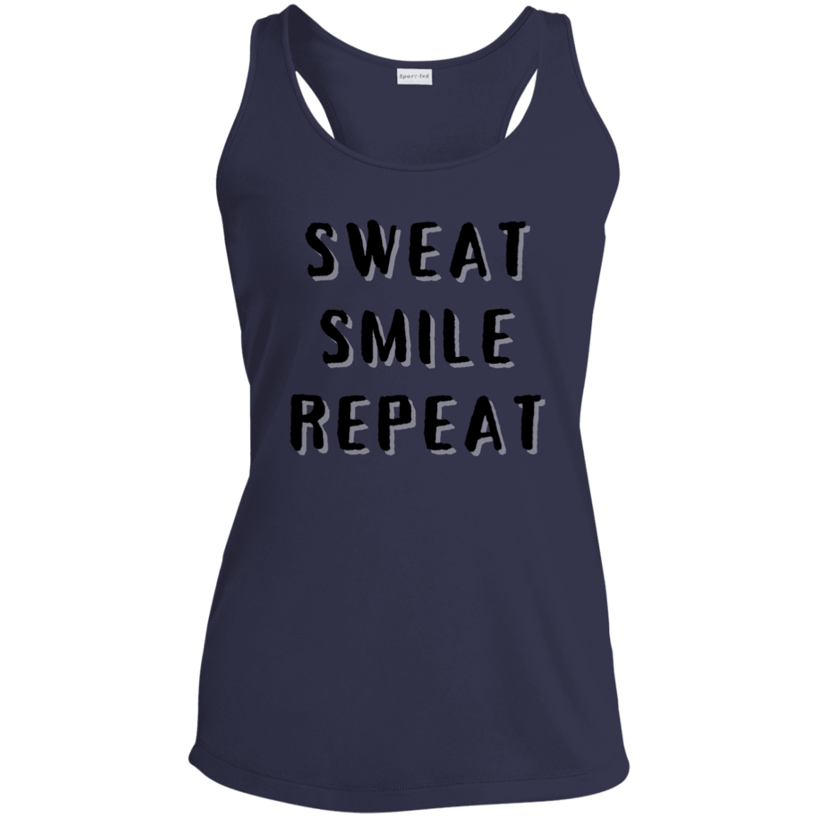 Sweat Smile Repeat - Ladies' Performance Racerback Tank