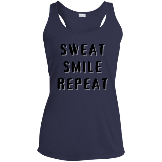 Sweat Smile Repeat - Ladies' Performance Racerback Tank