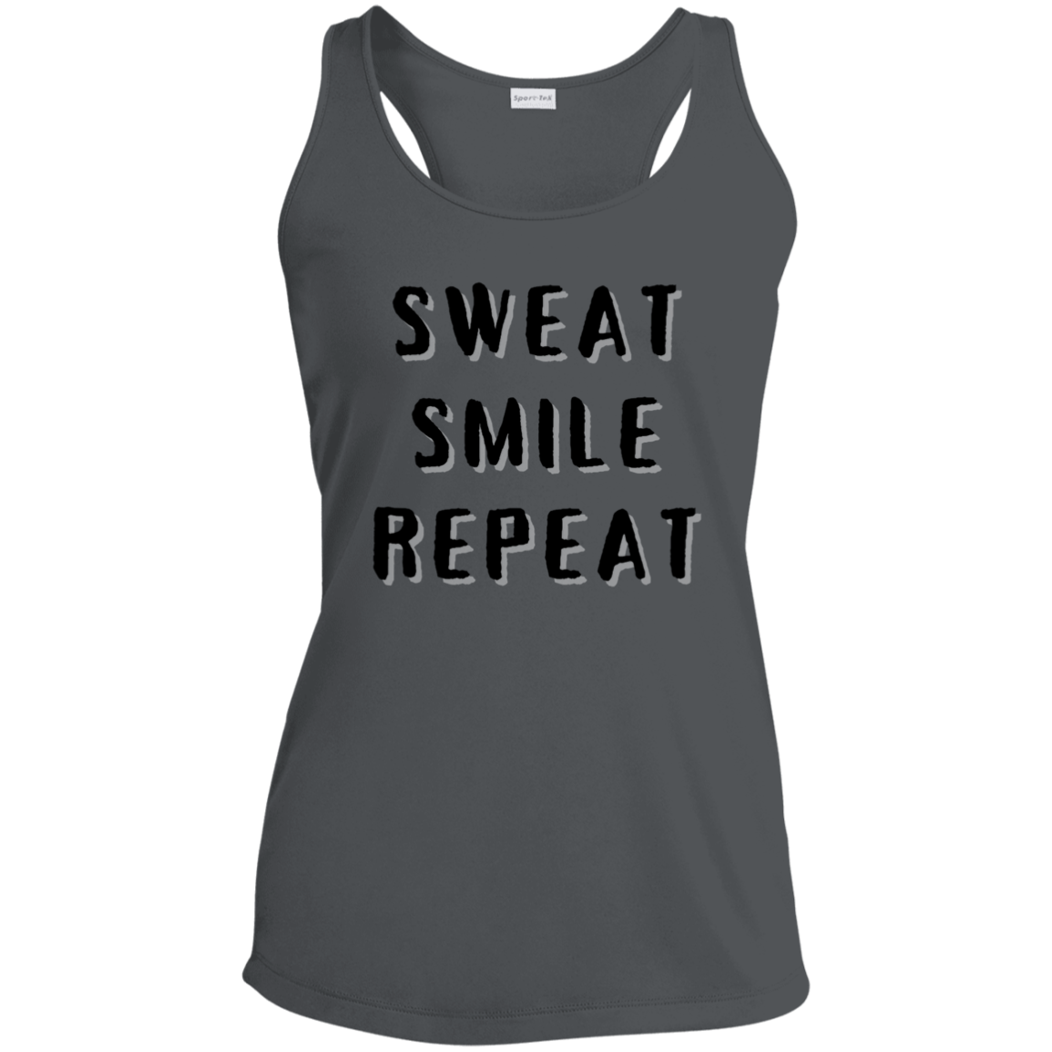 Sweat Smile Repeat - Ladies' Performance Racerback Tank