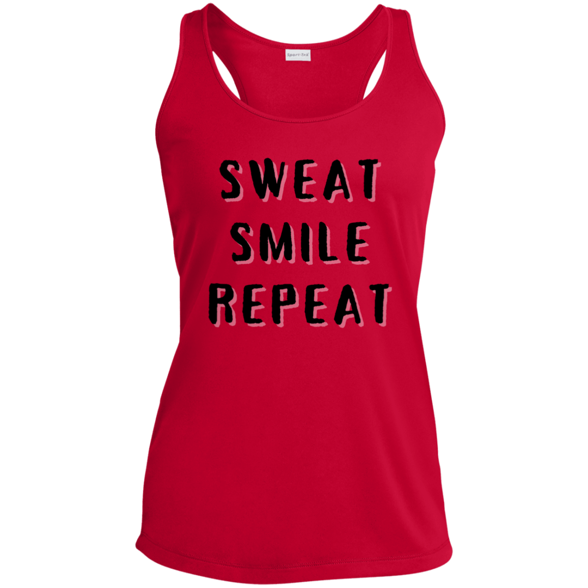 Sweat Smile Repeat - Ladies' Performance Racerback Tank