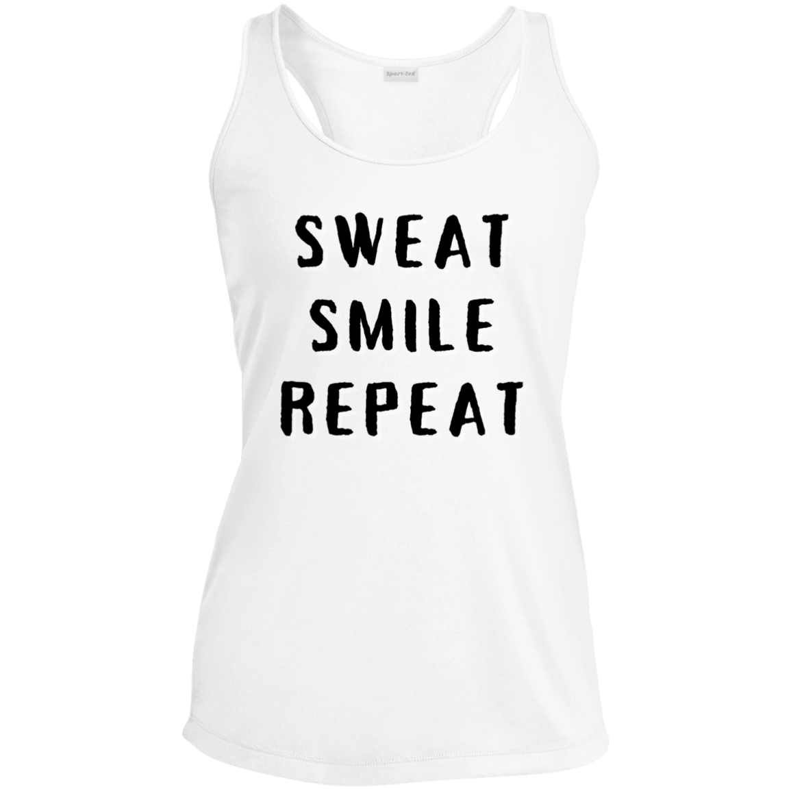 Sweat Smile Repeat - Ladies' Performance Racerback Tank