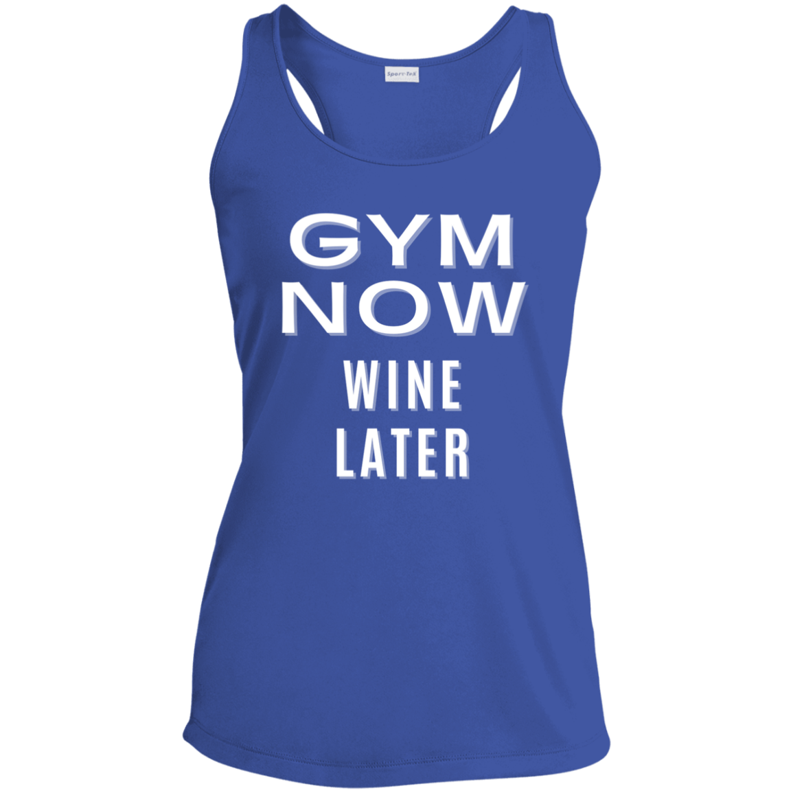 Gym Now Wine Later Ladies' Performance Racerback Tank