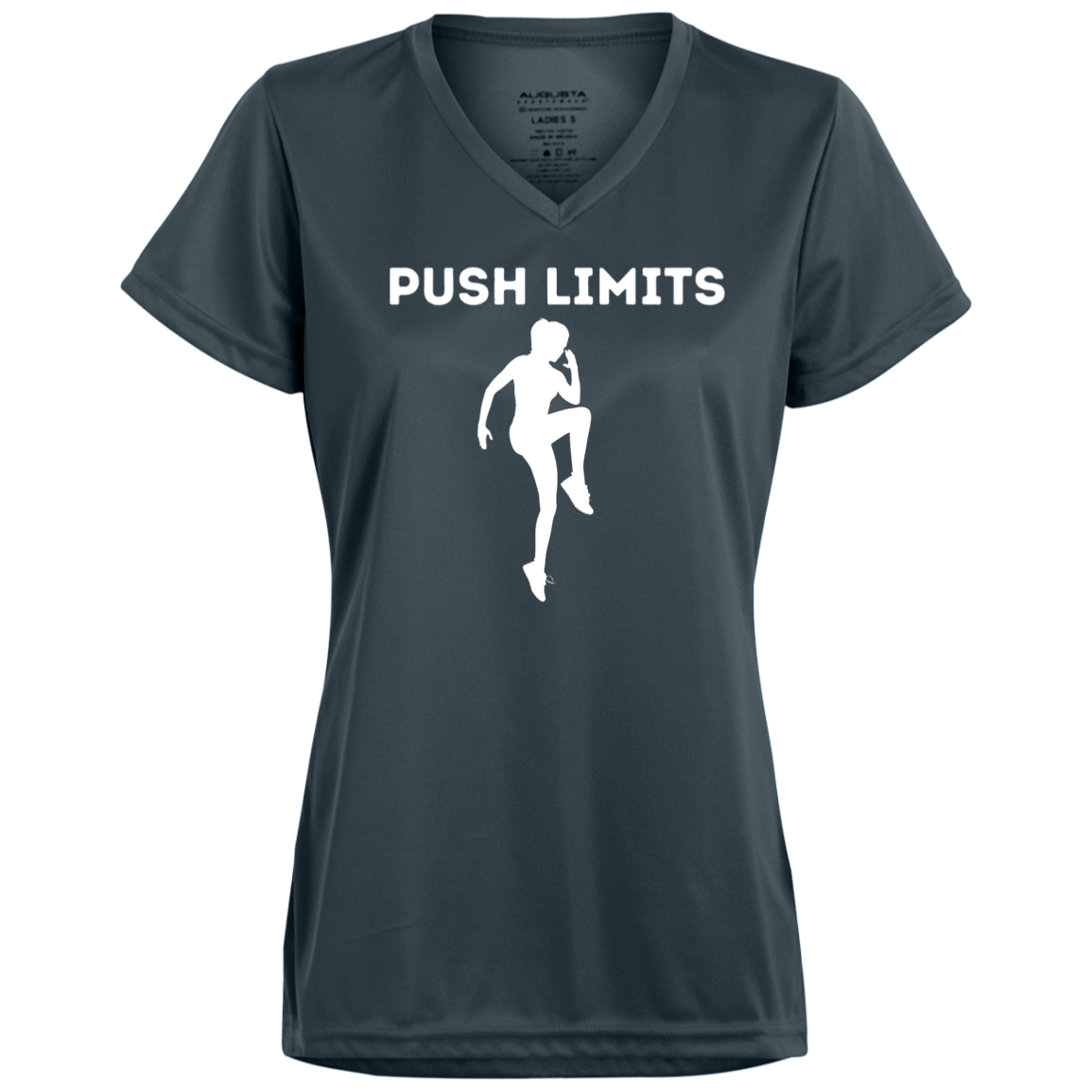 Push Limits Ladies’ Moisture-Wicking V-Neck Tee