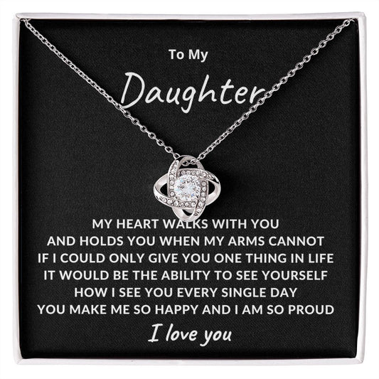 To My Daughter | Mom is So Proud of You (Love Knot Necklace)