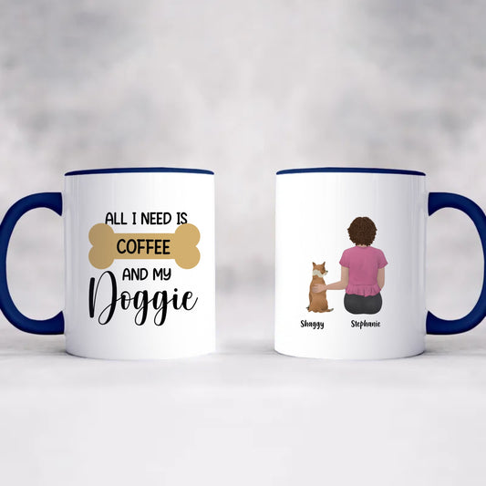 All I Need is My Coffee and My Dog Accent Coffee Mug