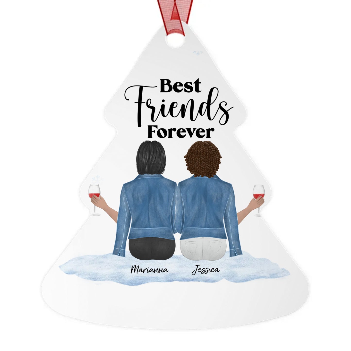 Best Friends Forever Metal Ornaments