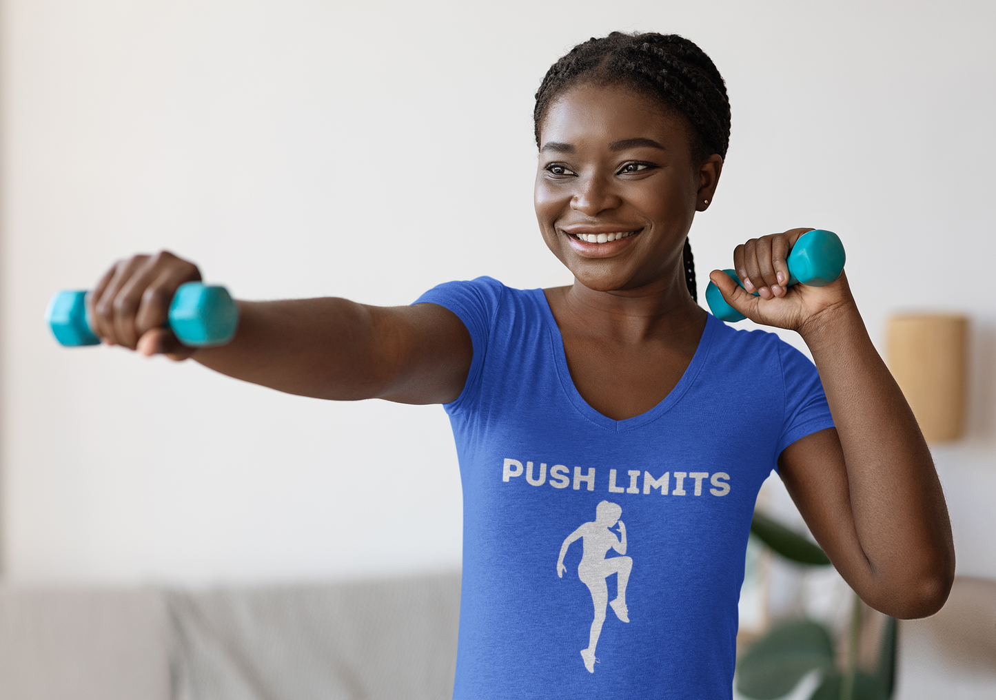 Push Limits Ladies’ Moisture-Wicking V-Neck Tee