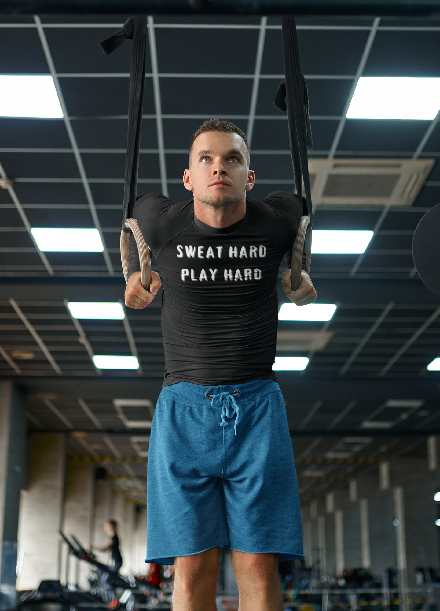 Sweat Hard Play Hard - Men's Essential Dri-Power Long Sleeve Tee