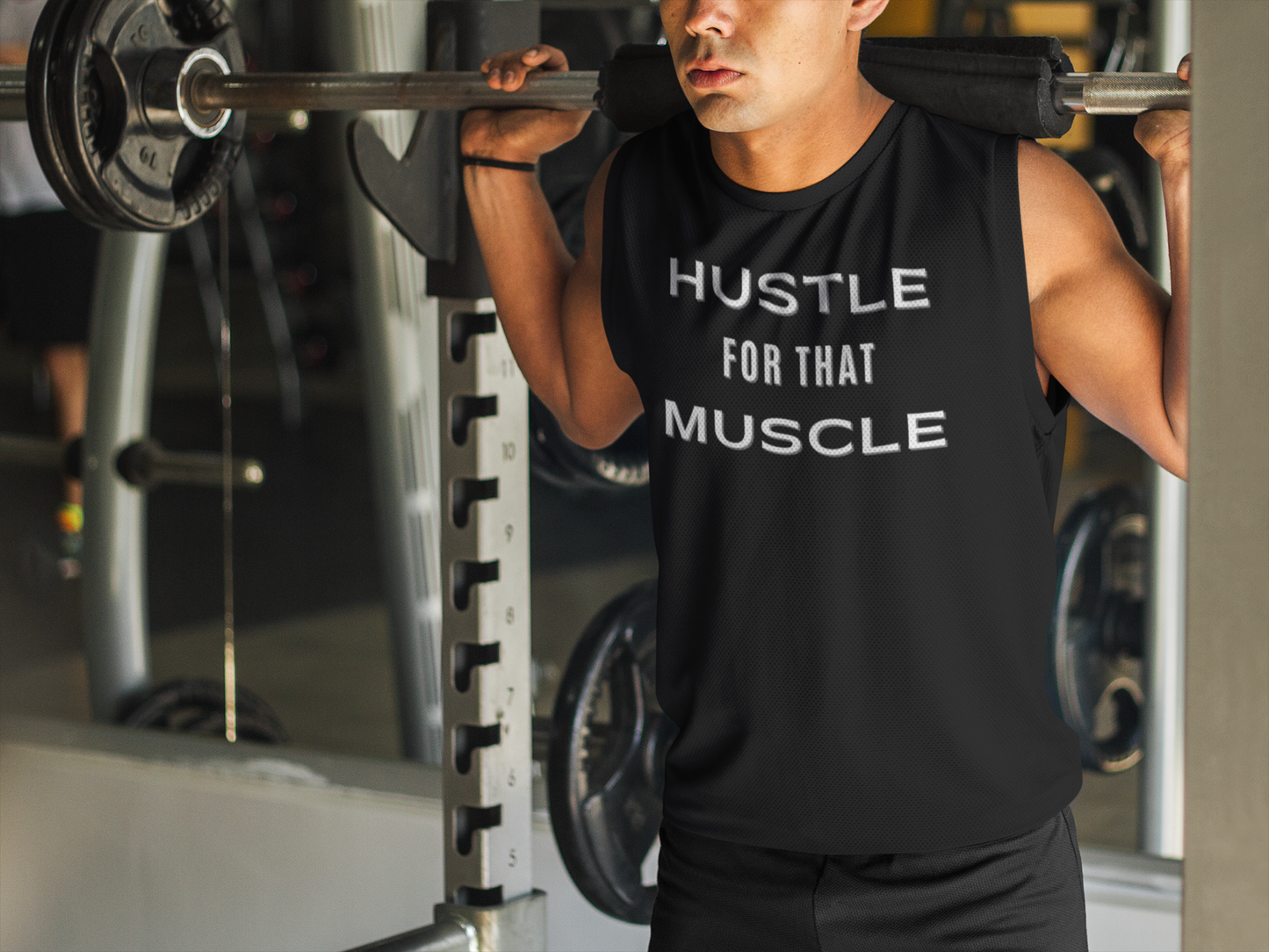 Hustle For That Muscle Men’s Sleeveless Performance Tee